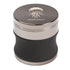 Black and silver grinder with Moonjelly logo on a white background. 