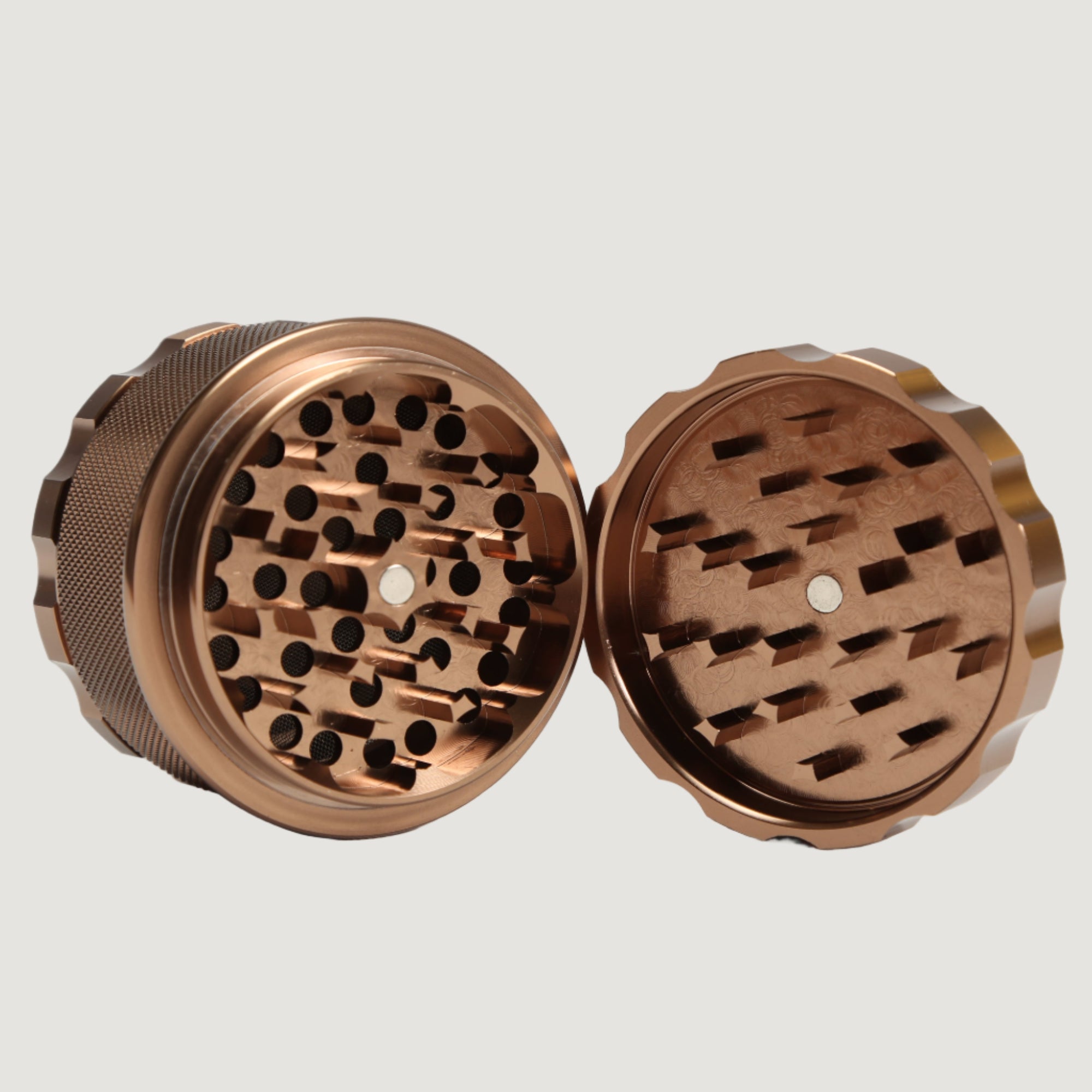 Brown metal grinders 